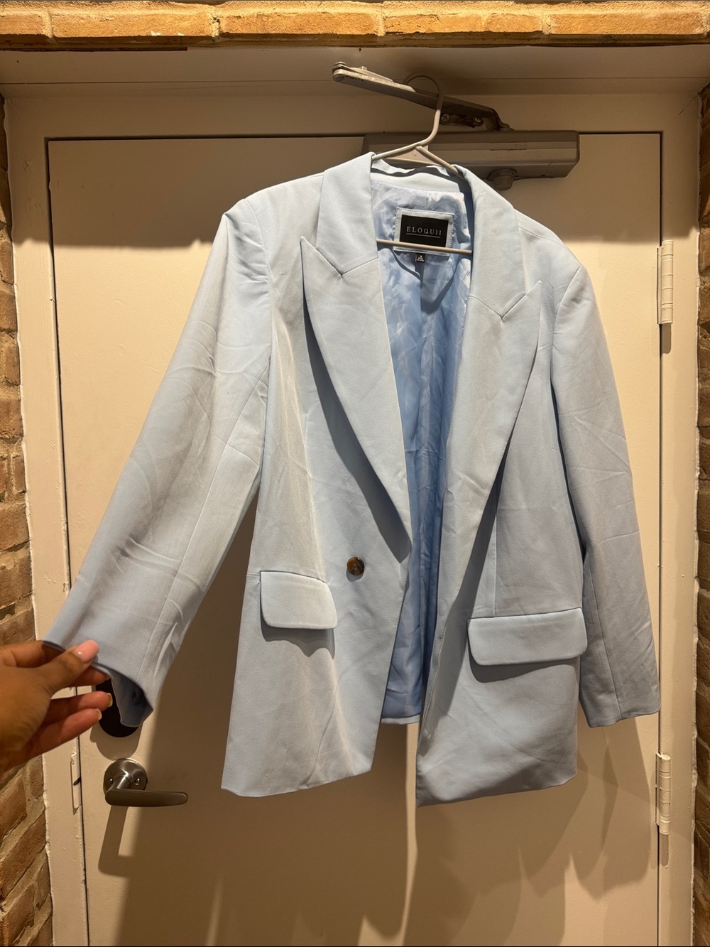 Eloquii Pastel Blue Single-Button Blazer